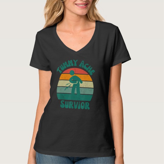 Camiseta Tummy Ache Survivor Stomachache IBS  Men Woman (Anverso)