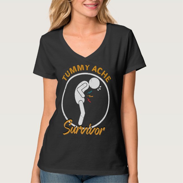 Camiseta Tummy Pain Survivor Stomach Ache Tummy Ache Surviv (Anverso)