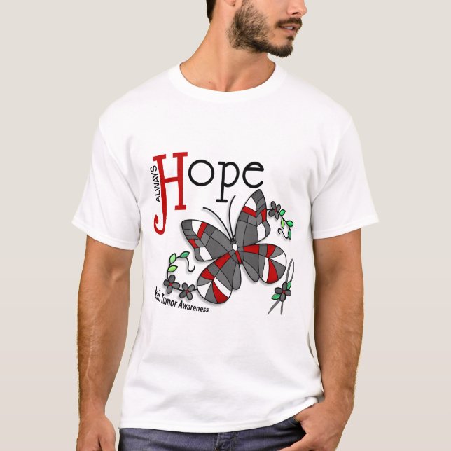 Camiseta Tumor cerebral de la mariposa del vitral (Anverso)