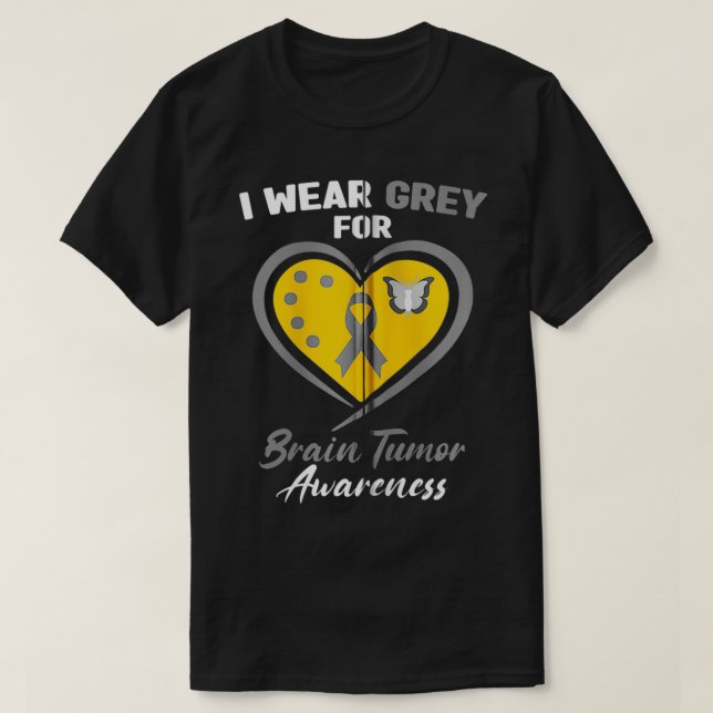 Camiseta Tumor cerebral uso gris para avivar tumores cerebr (Diseño del anverso)