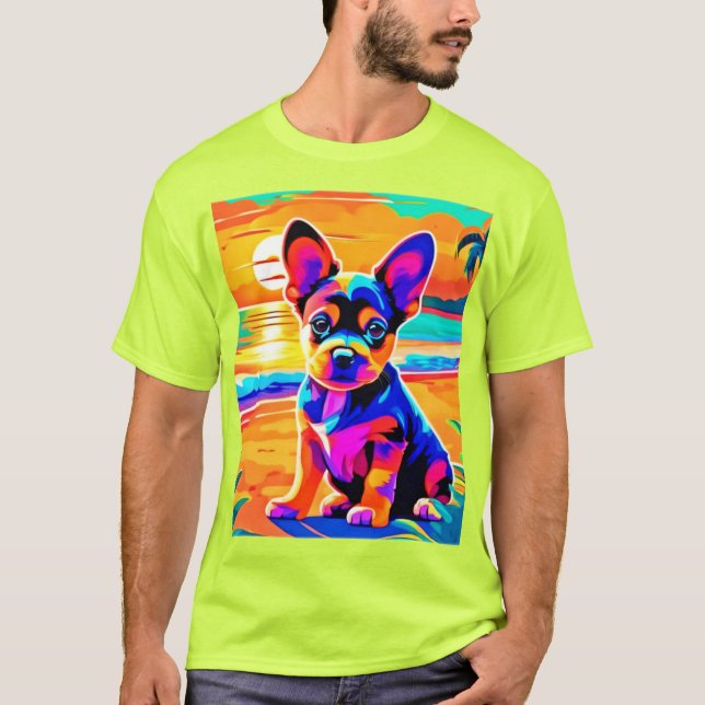 Camiseta Tumulto de Chihuahua en la playa del atardecer (Anverso)