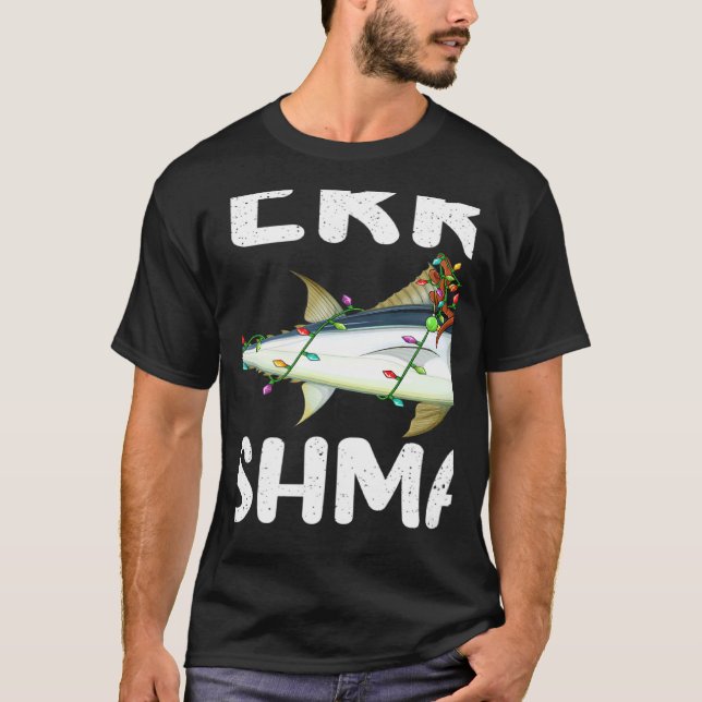 Camiseta Tuna Fish  Xmas Lights Reindeer Hat Tuna Fish Chri (Anverso)