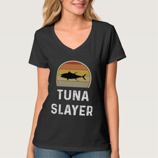 Camiseta Tuna Slayer Fishing   Fisherman  Retro Fish (Anverso)