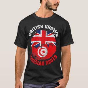 Camiseta Tunecino británico creció con banderas antiguas pa