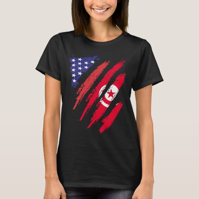 Camiseta Túnez Bandera Americana Grosera Patrimonio Patriót (Anverso)