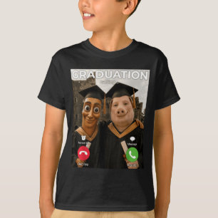 Camiseta Tung Sahur Cerdo Hombre Meme Graduación Divertida