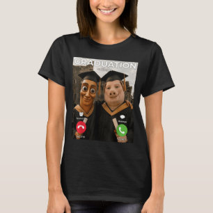 Camiseta Tung Sahur Cerdo Hombre Meme Graduación Divertida