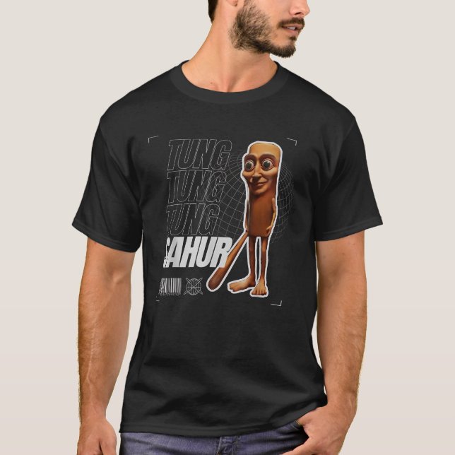 Camiseta Tung Tung Tung Sahur Gracioso Meme Brainrot Humor  (Anverso)