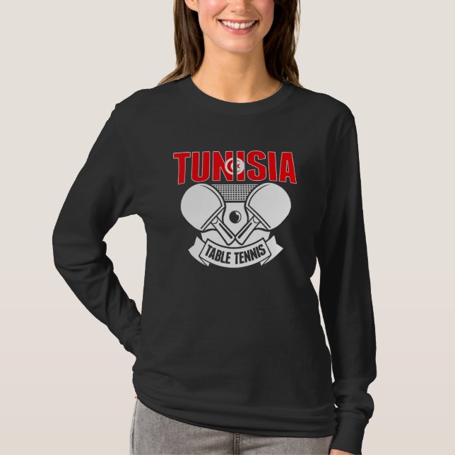 Camiseta Tunisia Ping Pong  Tunisian Table Tennis Team Supp (Anverso)