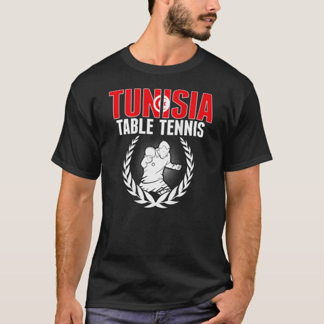 Camiseta Tunisia Table Tennis  Tunisian Ping Pong Team Supp (Anverso)