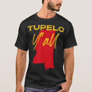 Camiseta Tupelo Mississippi Yall MS Pride Estado Mapa Cuto
