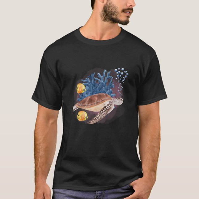 Camiseta Turba acuática criaturas del océano profundo y Li  (Anverso)