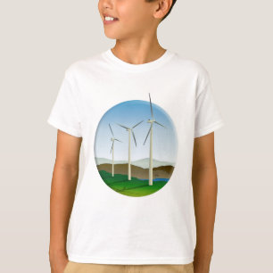 Camiseta Turbina eólica de energía verde