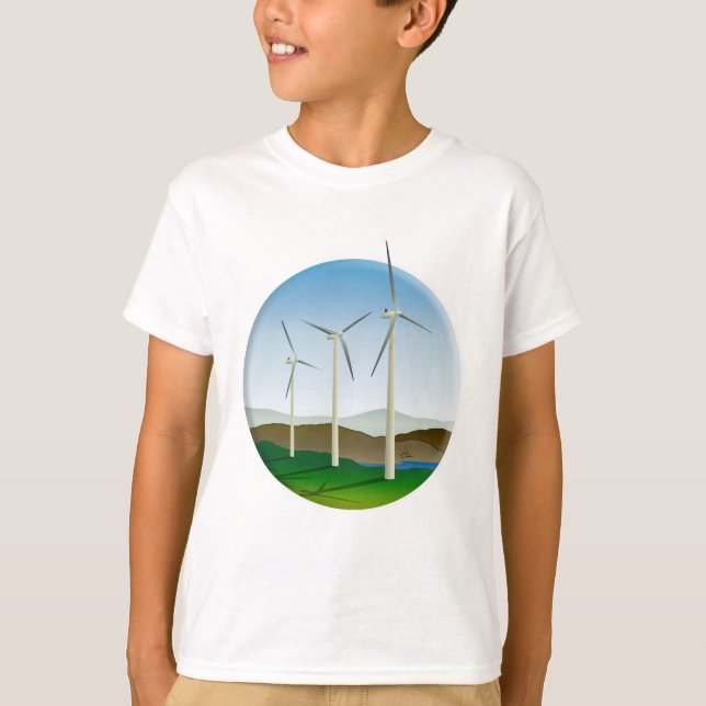 Camiseta Turbina eólica de energía verde (Anverso)