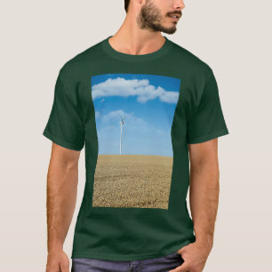 Camiseta turbina eólica en campo de trigo en verano 1