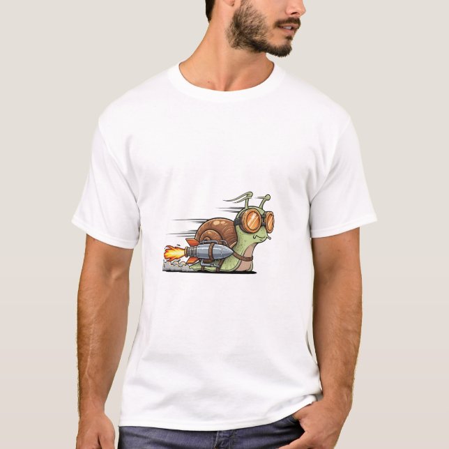 Camiseta Turbo-Charged Snail Racer with Rocket Booster (Anverso)