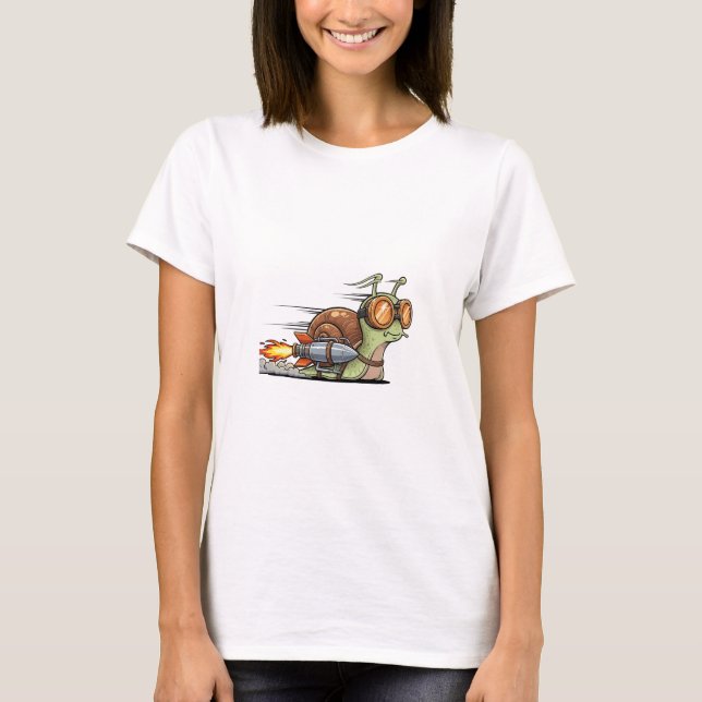 Camiseta Turbo-Charged Snail Racer with Rocket Booster (Anverso)
