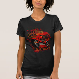 Camiseta Turbo Chicks recargado queman al Chica de motocicl