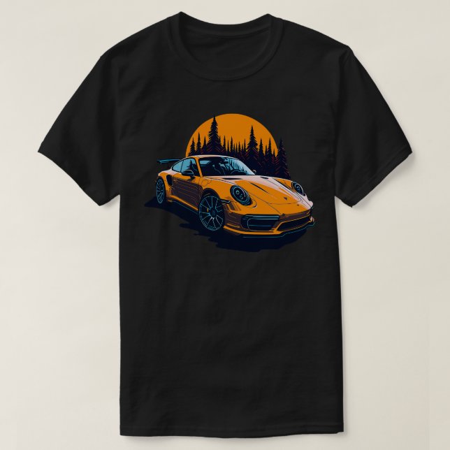 Camiseta Turbo Porsche 911 amarillo (Diseño del anverso)