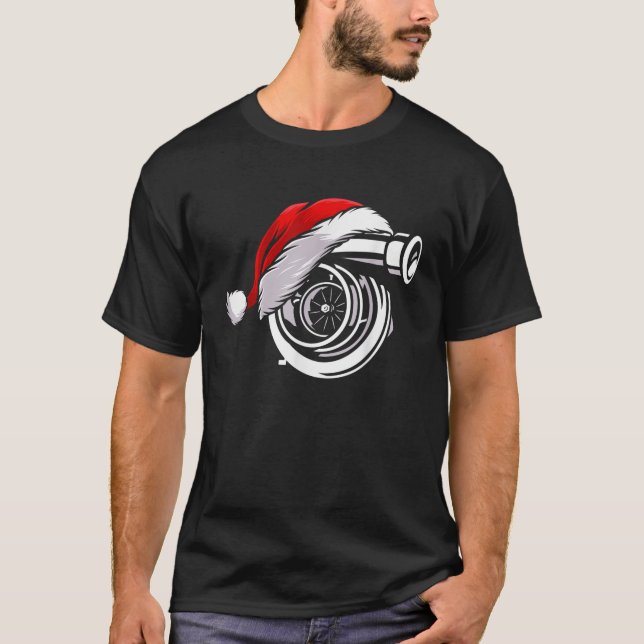 Camiseta Turbo Santa Hat Car Enthusiast Carreras Drifr (Anverso)