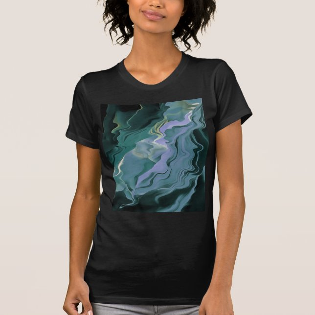Camiseta Turbulencia azul Pour Acrílico Resumen de arte (Anverso)