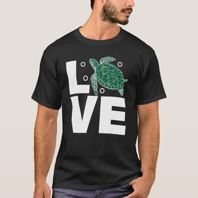 Camiseta Turca Amor Turca Tortuga Mar Animal Día de la Tier (Anverso)