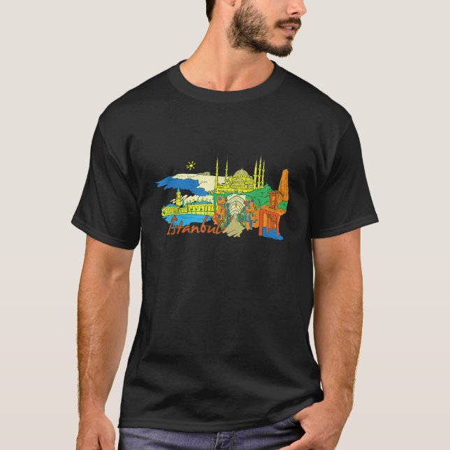 Camiseta Turca De Estambul Bellos Lugares Alrededo (Anverso)