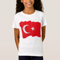 Camiseta turca de los chicas de la bandera