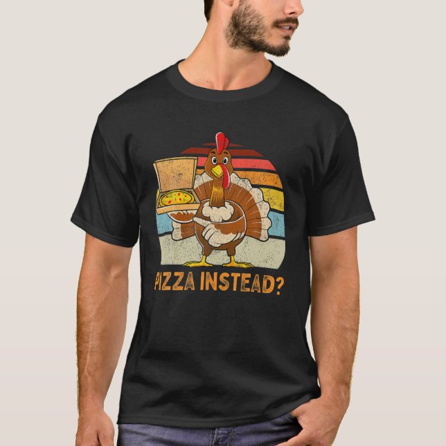 Camiseta Turca Graciosa Pizza De Acción De Gracias En Vez D (Anverso)