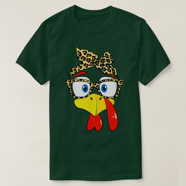 Camiseta Turco Face Glasses Leopard Headband Thankding (Diseño del anverso)