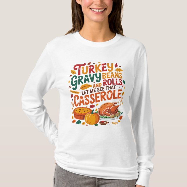 Camiseta Turco Gravy Beans And Rolls Casserole Funny (Anverso)