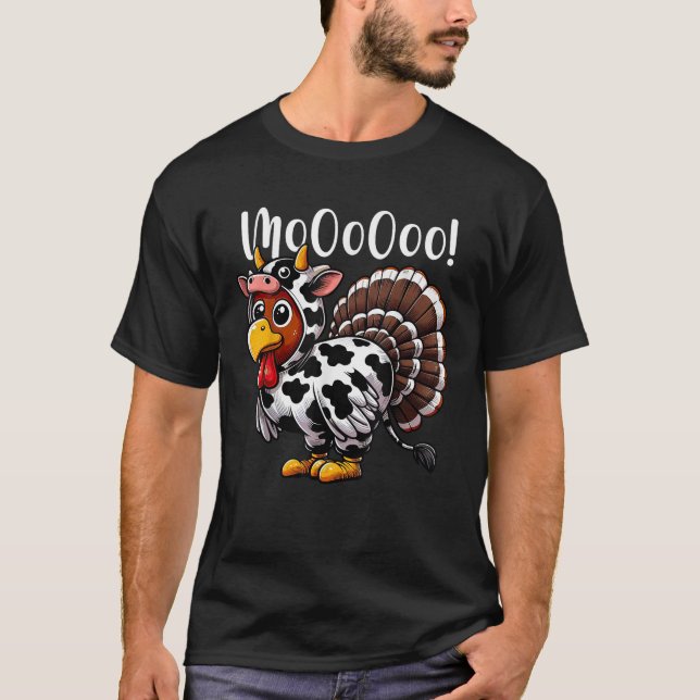 Camiseta Turco Moo Cow Cstume Gracioso Día de Acción de Gra (Anverso)