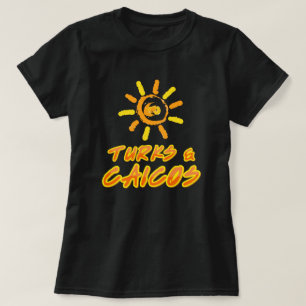 Camiseta Turcos y Caicos amarillo y naranja brillante