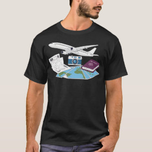 Camiseta Turismo de Cámara de Viaje de Avión Genial