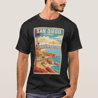 Camiseta Turismo de Viajes de San Diego California Usa Vint