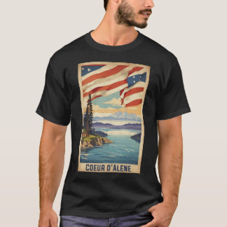 Camiseta Turismo de Viajes Vintage de Coeur D Alene Idaho U