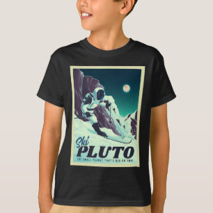 Camiseta Turismo Espacial Retro Esquí Plutón Esquiador