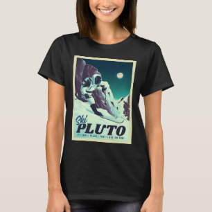 Camiseta Turismo espacial retro esqui Plutón esquiando esqu