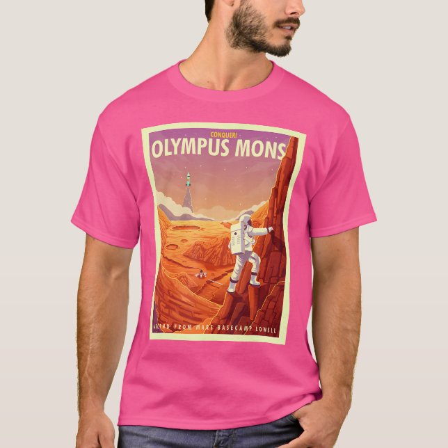 Camiseta Turismo Retro Espacial Marte Olympus Mons Mountain (Anverso)