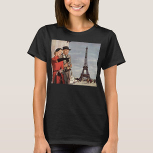 Camiseta Turistas Antiguos en la Torre Eiffel, Vacaciones e