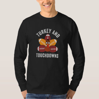 Camiseta Turkey And Touchdowns Thanksgiving Turkey Family