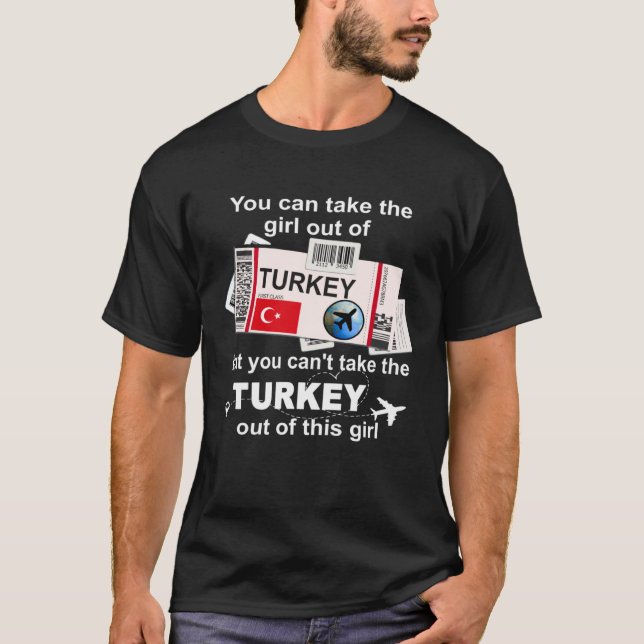 Camiseta Turkey Boarding Pass  Turkey Girl  Turkey (Anverso)