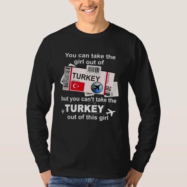 Camiseta Turkey Boarding Pass  Turkey Girl  Turkey (Anverso)