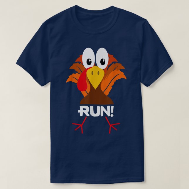 Camiseta Turkey Costume Adult Running Face Turkey Trot T-Sh (Diseño del anverso)