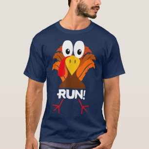 Camiseta Turkey Costume Adult Running Face Turkey Trot T-Sh