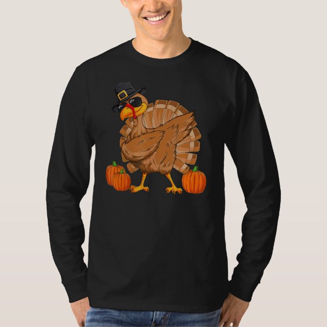 Camiseta Turkey Dabbing Thanksgiving Day Dab Fall Pumpkin (Anverso)