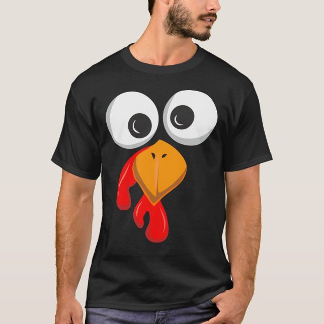 Camiseta Turkey Face Crazy Eyes Funny Thanksgiving Day Gift (Anverso)