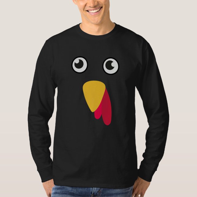 Camiseta Turkey Face Cute Matching Family Thanksgiving (Anverso)