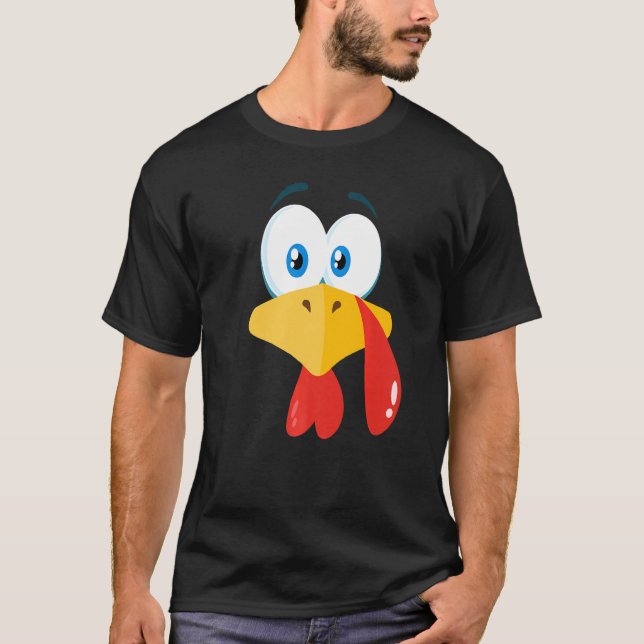 Camiseta TURKEY FACE  Kids Adult Halloween Thanksgiving (Anverso)