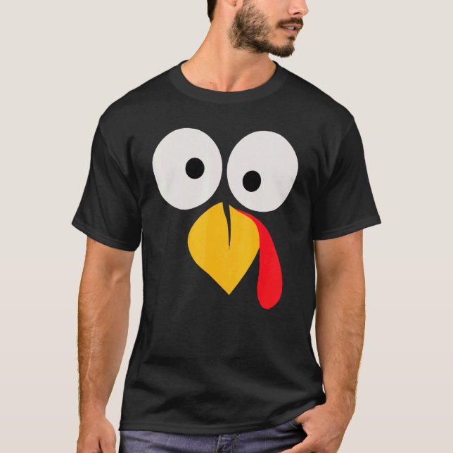 Camiseta Turkey Face Pilgrim  Thanksgiving Costume  2 (Anverso)